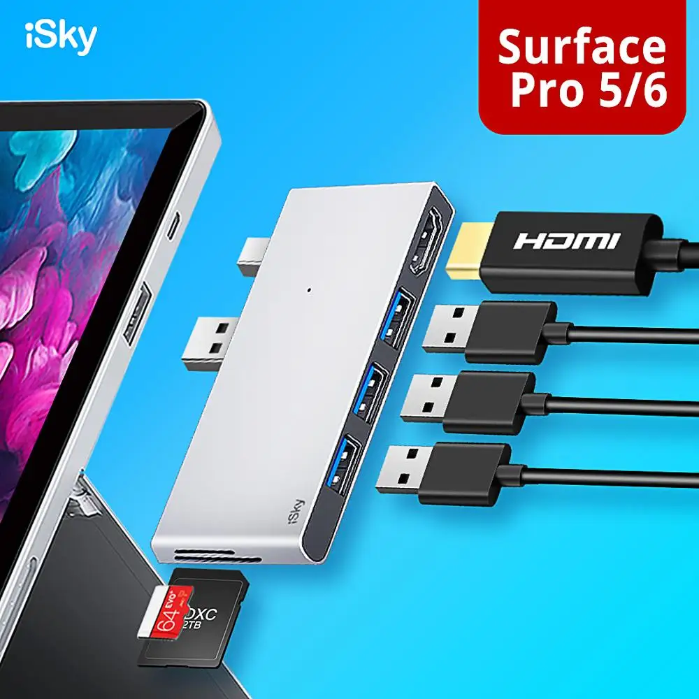 ISky для Microsoft Surface usb хаб Pro5 Pro6 Pro2017 расширение USB HDMI совместимый SDTF Mini DP Внешний Pro