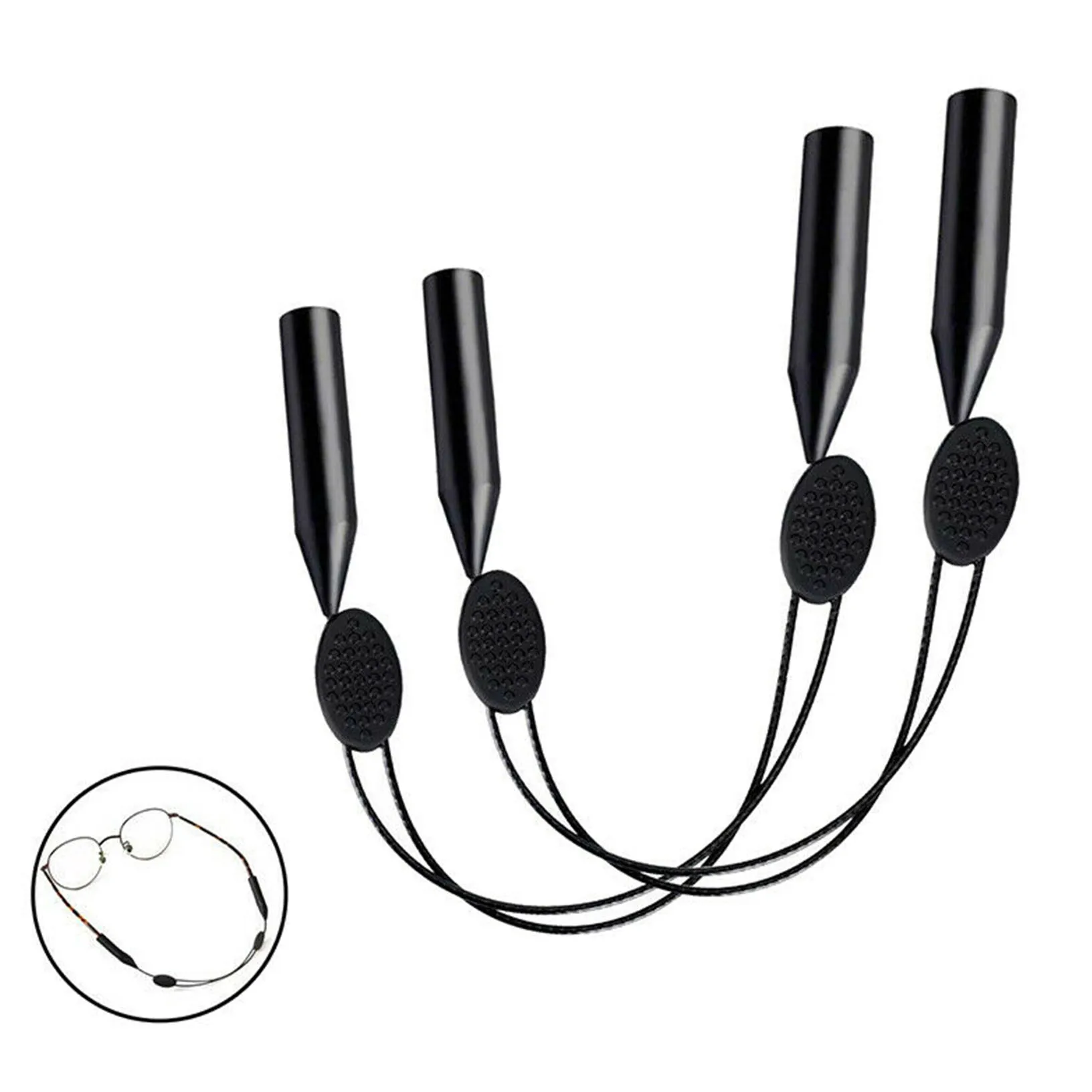 

2Pcs Elastic Silicone Eyeglasses Straps Sunglasses Chain Sports Anti-Slip String Glasses Ropes Band Cord Scalable Eyewear Holder
