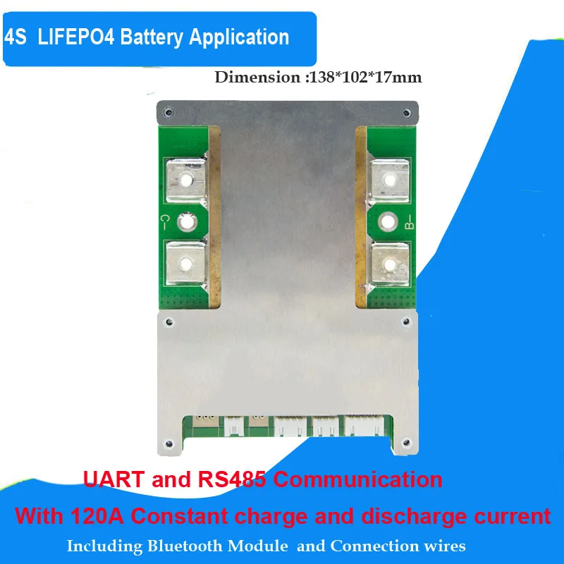 4S литий-ионный аккумулятор Smart BMS или 4S Lifepo4 BMS с 60A до 120A постоянного тока и UART или RS485 связи - Цвет: 4SLFP120A UARTRS485