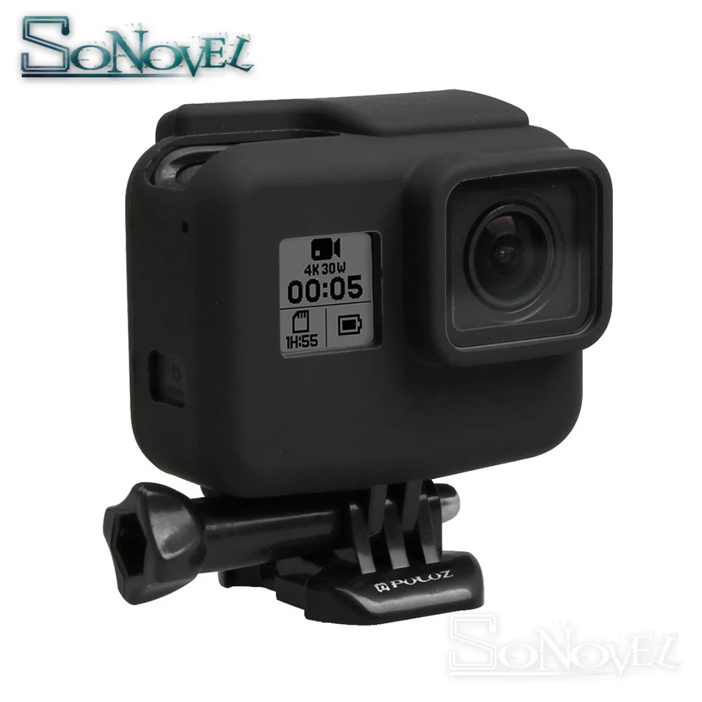 Colorful Soft Silicone Rubber Frame Protective Case Skin +Lens Cap Cover for GoPro Hero 5 6 7 Black | Электроника