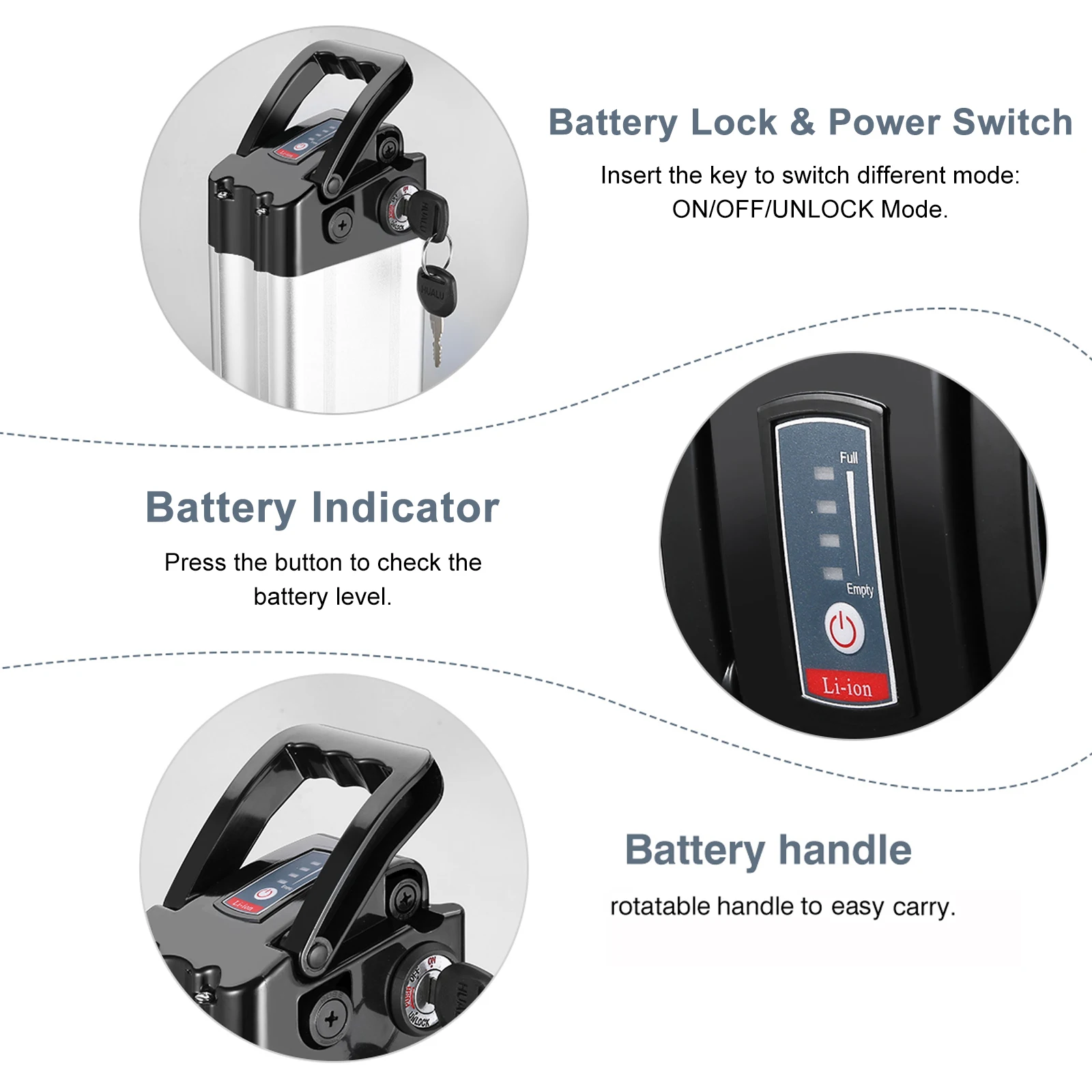 

Electric Bike Lithium Battery 48v 12.5Ah Bicycle Electric Battery 600W 480W 630W Battery Pack For Electricbike Accessoires