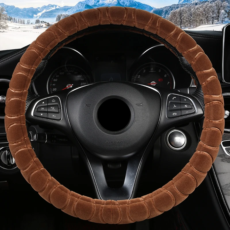 Зимняя плюшевая крышка рулевого колеса для Polo sedan Golf 3 4 5 6 7 Jetta Passat Touran Touareg Phaeton Scirocco автомобильные аксессуары