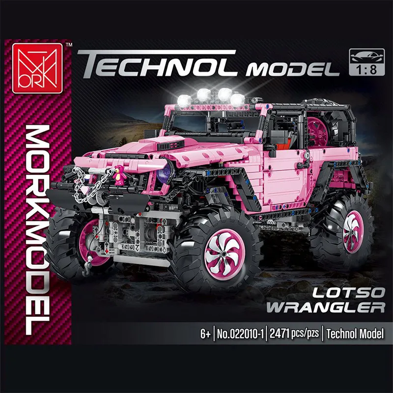 

Toys High-Tech Series Off-Road Racing Car Pink Wranglersing Rubicon Building Blocks Bricks Bricks Assembled DIY Birthday Gifts