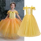 Нарядное летнее платье Белль принцессы на день рождения платье для свадебвечерние НКИ для девочек Бальные платья детская одежда для первого причастия