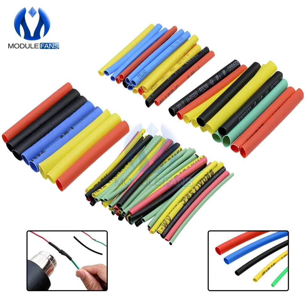 Термоусадочные трубки для автомобильных кабелей 8 размеров разные цвета 164 шт. 328