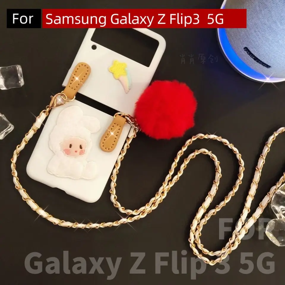 

Чехол для samsung Galaxy Z flip3, чехол с ремешком Z flip3 5G, ремешок z flip3, милый чехол z flip 3 для девушек