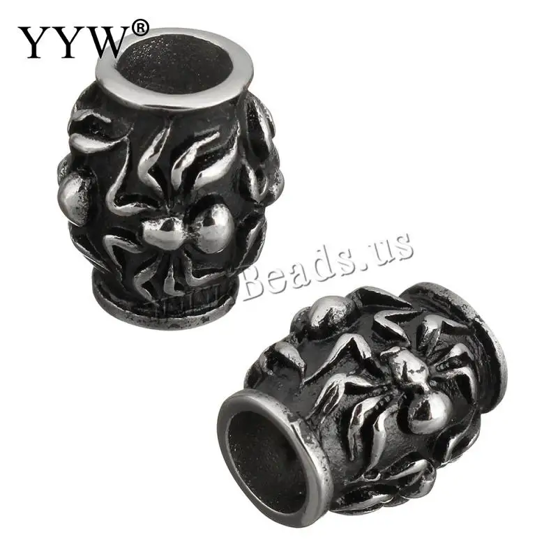 

10pcs Stainless Steel Paracord Knife Lanyard Beads Charm Hole 5mm Large Hole For Leather Bracelet Making Metal Diy Accessories