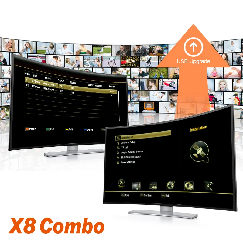 Лучший 1 декодер GTMEDIA X8 комбинированная поддержка DVB-S2X + DVB-T2/кабель спутниковый