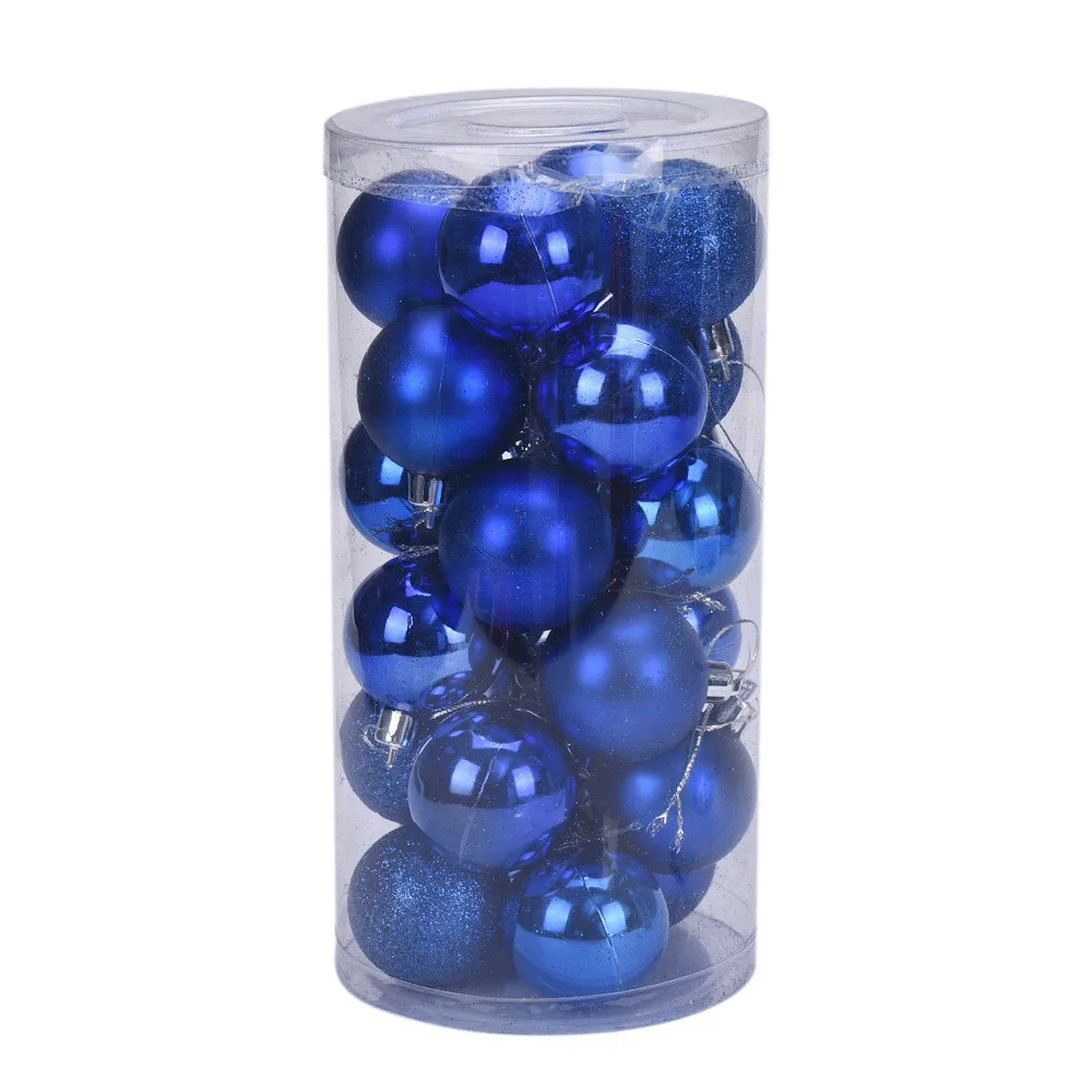 Blue Елка на Рождество Пластиковые Bombki Choinkowe елочные украшения Bolas De Natal домашний декор Рождественские шары Palle Natale - Цвет: Blue