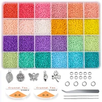 2 3 4mm glass seed beads started kit small craft beads with tool kit for diy craft bracelet jewelry making supplies