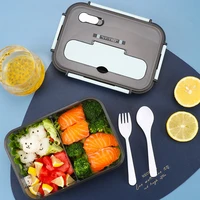 plastic lunch box leak proof bento box for students office worker microwave heating food container with compartment tableware