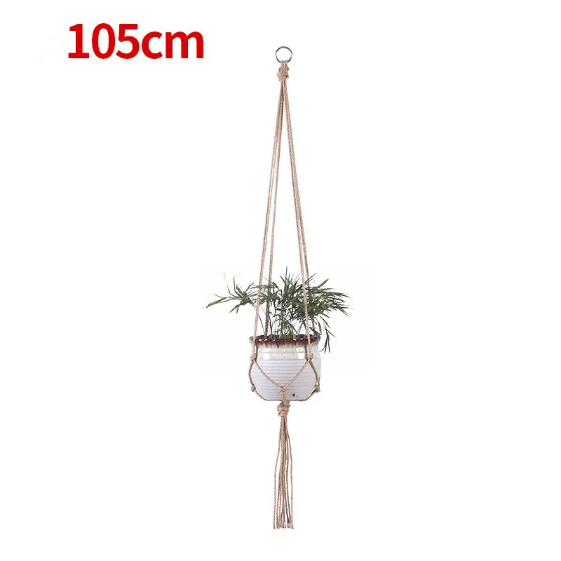 105CM Винтажный Декор Подвеска для растений из макраме корзина цветочный горшок держатель для растений макраме висячая завязанная подъемная веревка садовый Декор для дома и сада - Цвет: 105CM