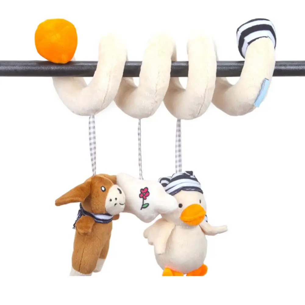 

New Hanging Spiral Rattle Stroller Cute Plush Animals Crib Mobile Bed Baby Toys 0-12 Months Newborn Educational Toy For Children