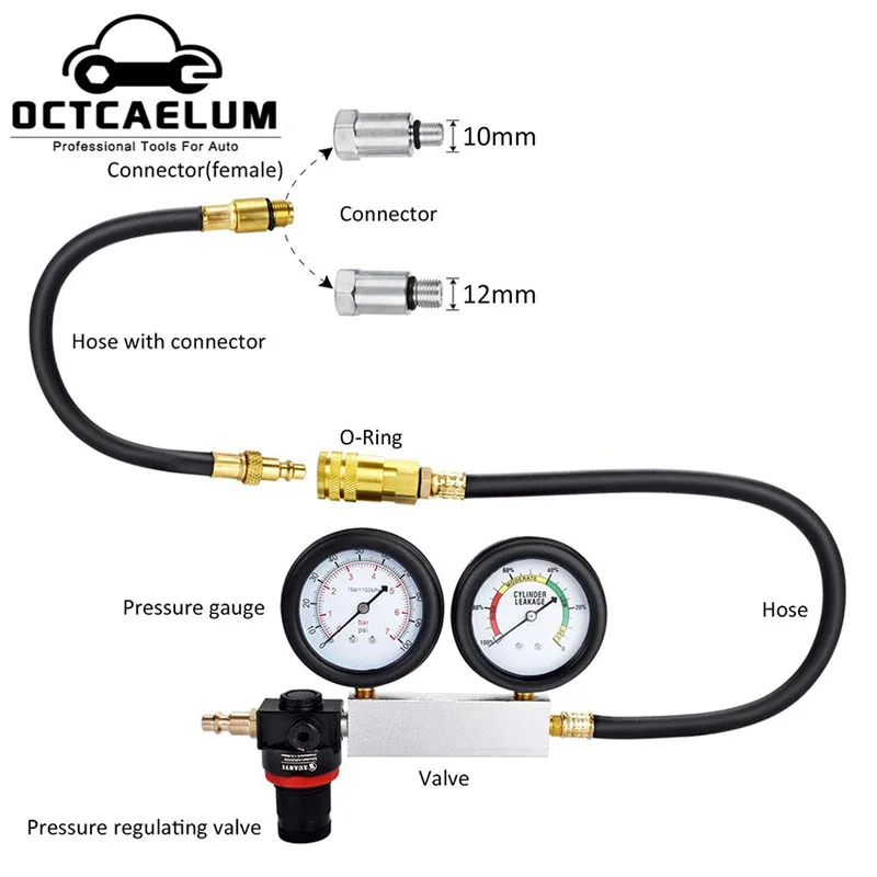 Детектор утечки в цилиндре двигателя тестер Манометр компрессионный