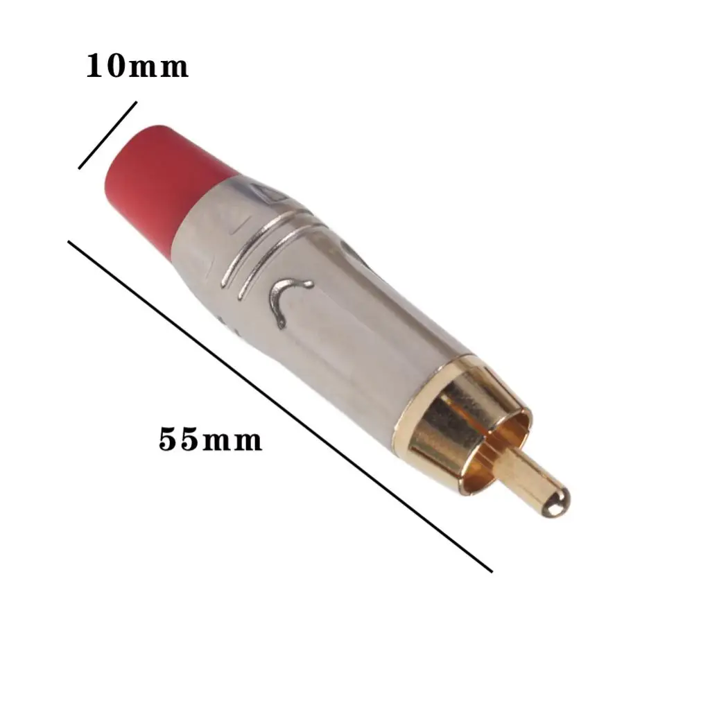 

2Pcs Zinc Alloy RCA Gold Plated Plug Connector Audio Adapter For Cable