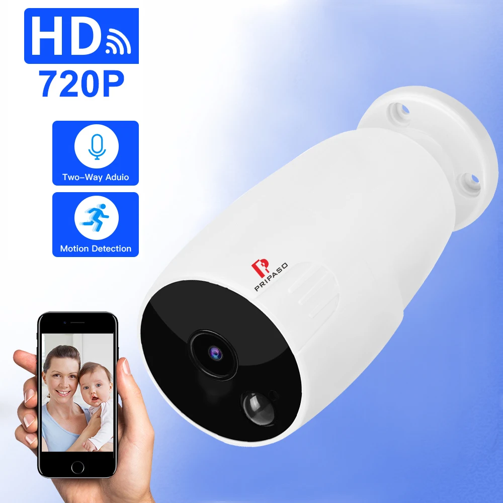 

Wifi PIR Battery Camera 720P IP Camera Outdoor Wireless Rechargeable Battery Security Camera Surveillance Camera Night Vision