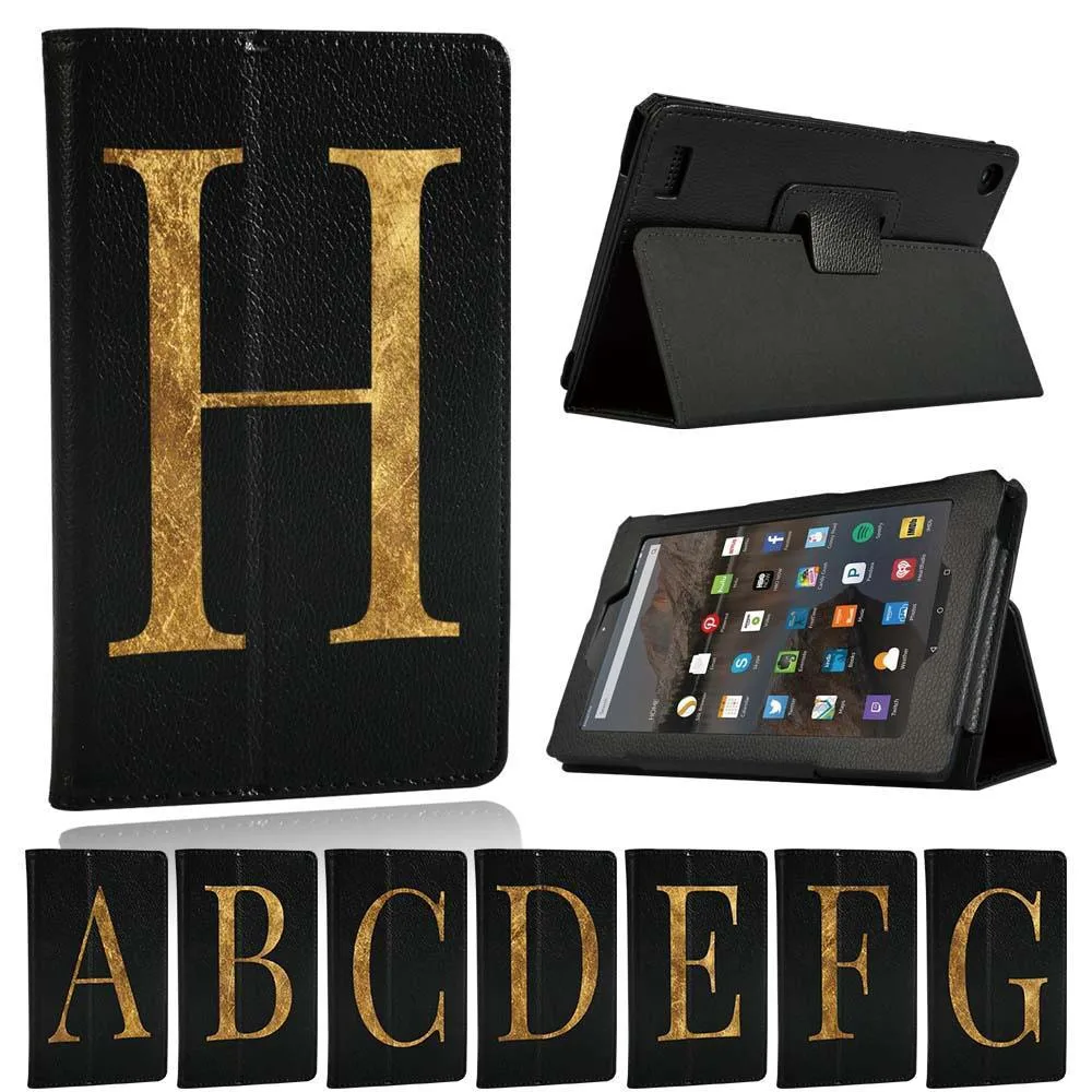 

Tablet Cover Case for Fire 7(5/7/9th Gen)/ HD 8(6/7/8th Gen)/HD 10(5/7/9th Gen) - Letter Series Rear Support Cover Case