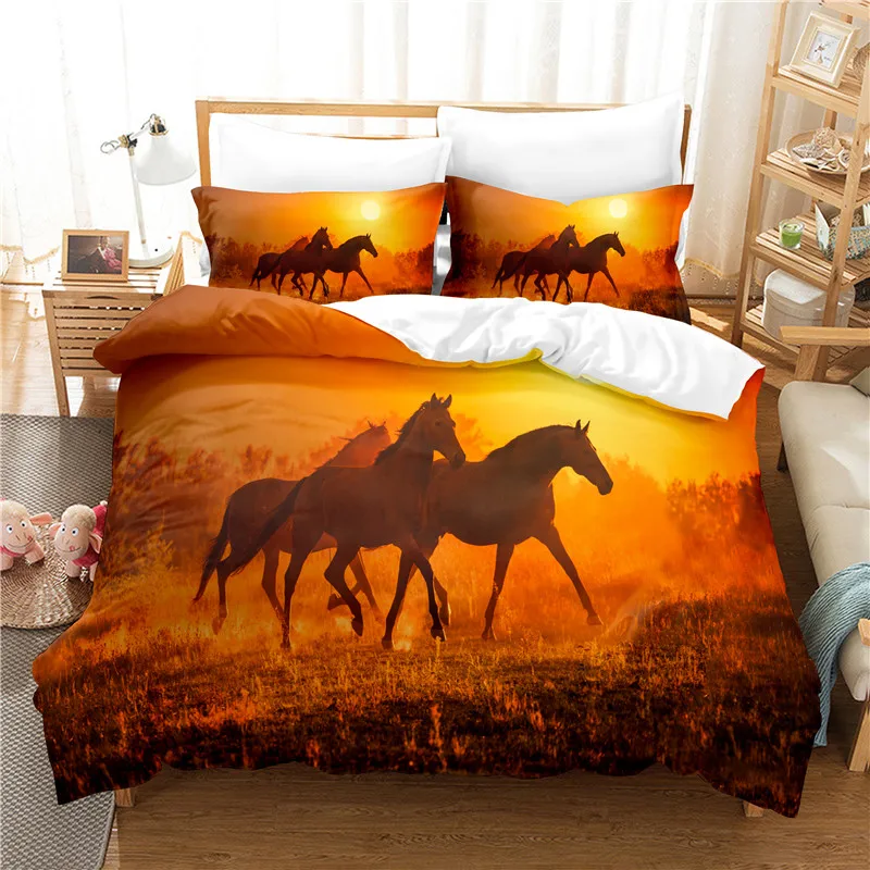 

Dusk Horse Bedding Set Duvet Cover Set 3d Bedding Digital Printing Bed Linen Queen Size Bedding Set Fashion Design
