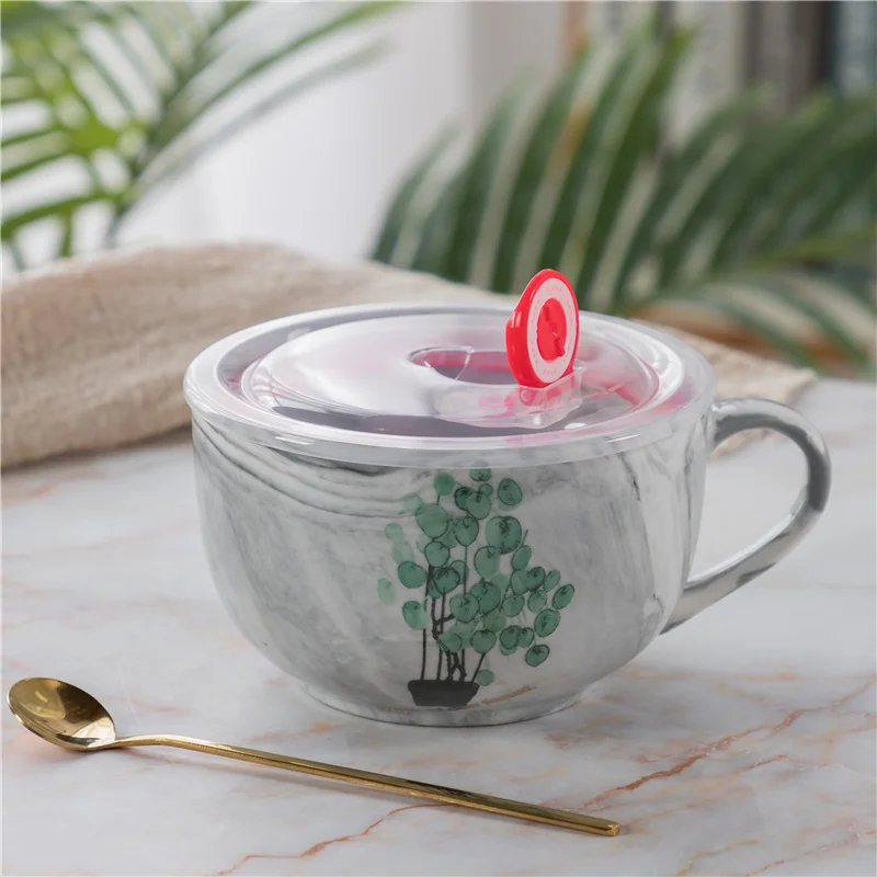 

Creative Ceramic Mug With Cover Special Slotted Cup Breakfast bowl Mug Home Office Fancy Gift for Tea Drinker