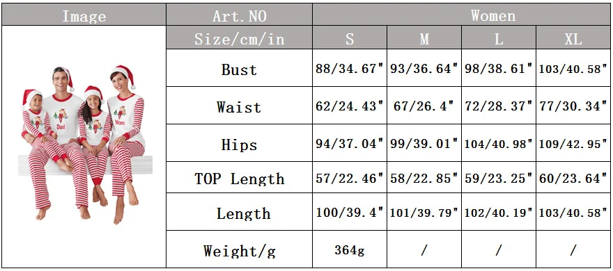 2020 Семейные рождественские пижамы Рождественская одежда с полосатым принтом для