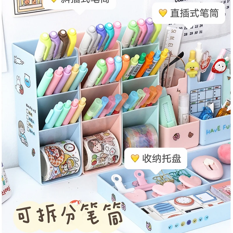 

W&G Oblique Pen Holder Japanese Girl Ins Student Desktop Creative Office Stationery Storage Box Multifunctional Large Capacity