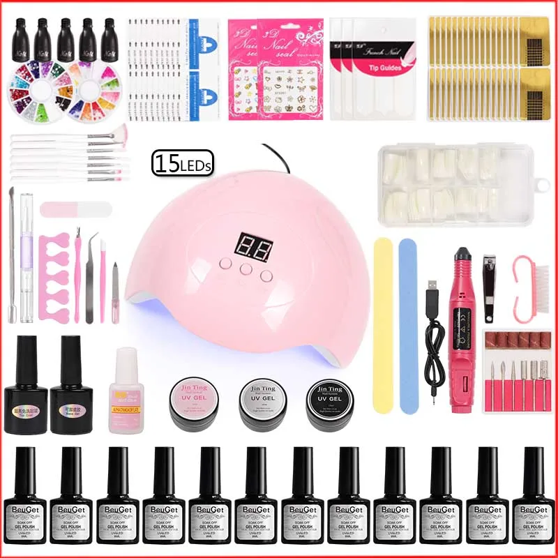 Набор для ногтей ультрафиолетовая Светодиодная лампа сушилка с 12 шт. набор гель