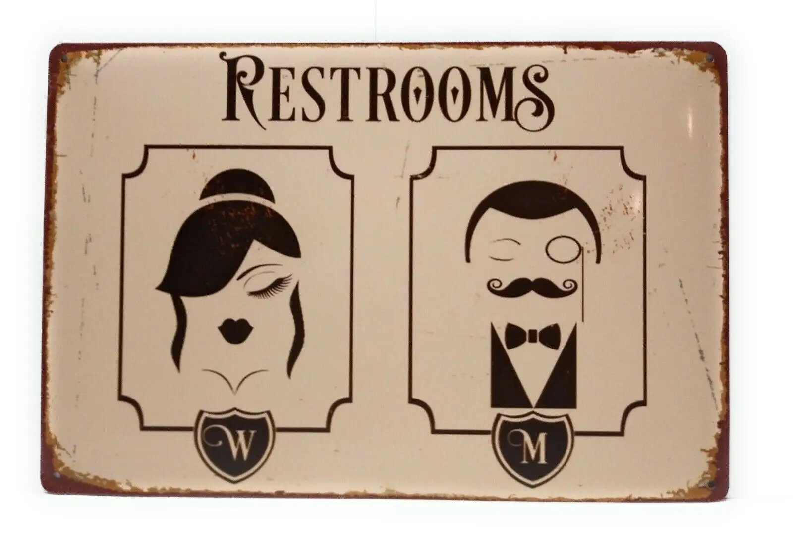 

Restrooms Tin Sign, Decorative Sign, Business Sign, Bathroom Decor, Retro Sign