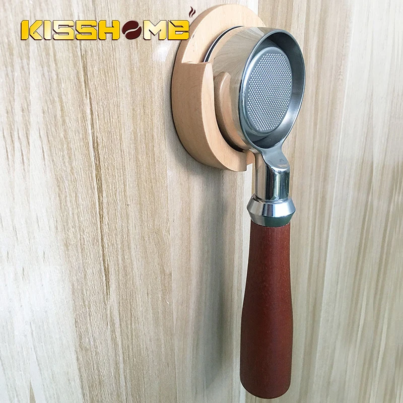 

51MM/54MM Coffee Portafilter Holder Wall Mounted Rack Storage SolidWood Barista Tools Coffee Accessories For Breville Delonghi