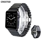 Ремешок керамический для Apple Watch Band, звеньевой браслет для iwatch series 5 4 3 se 6 7, 45 мм41 мм 44 мм40 мм 42 мм38 мм 45 41 мм