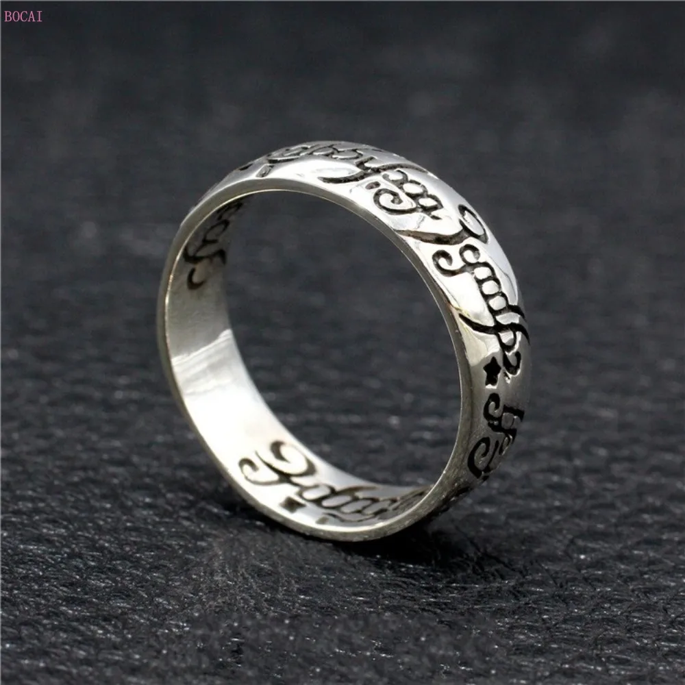 Кольцо King Ring S925 чистое серебро ручная реставрация пленка с надписью the lord ofe кольца модные указательный палец для мужчин и женщин