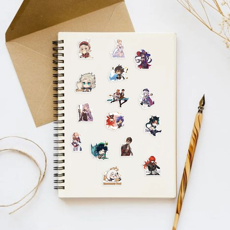 

50 pieces of game Genshin Impact graffiti stickers waterproof notebook personality decorative accessories