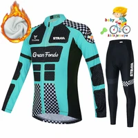 cycling kit kids 2020 long sleeve clothing winter thermal fleece road bike clothes children outdoor uniform ropa ciclismo