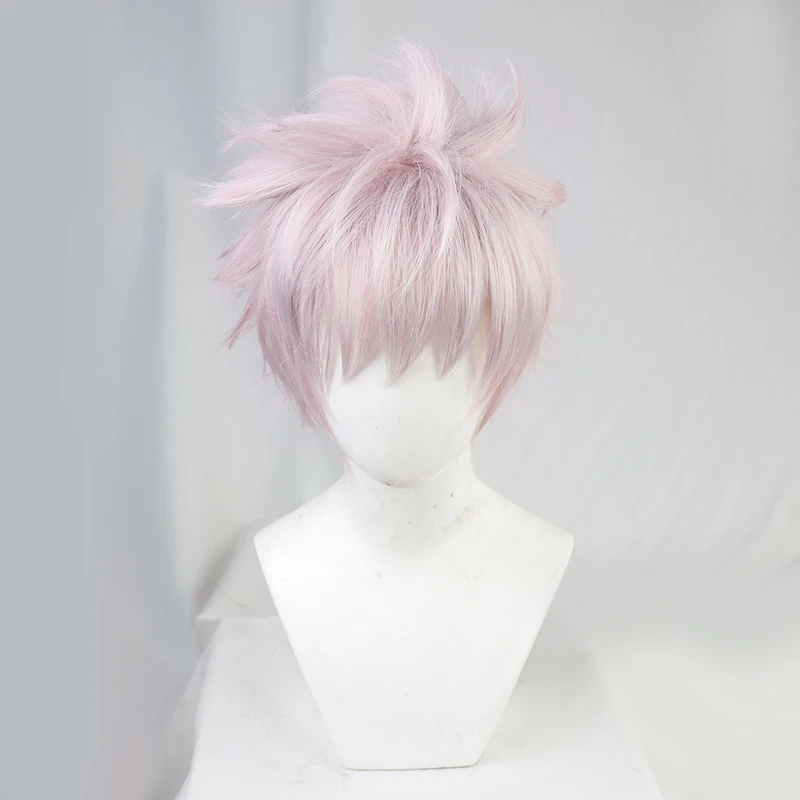 Парик для косплея Tademaru Shiki Kemono Jihen светильник-розовый Короткие термостойкие