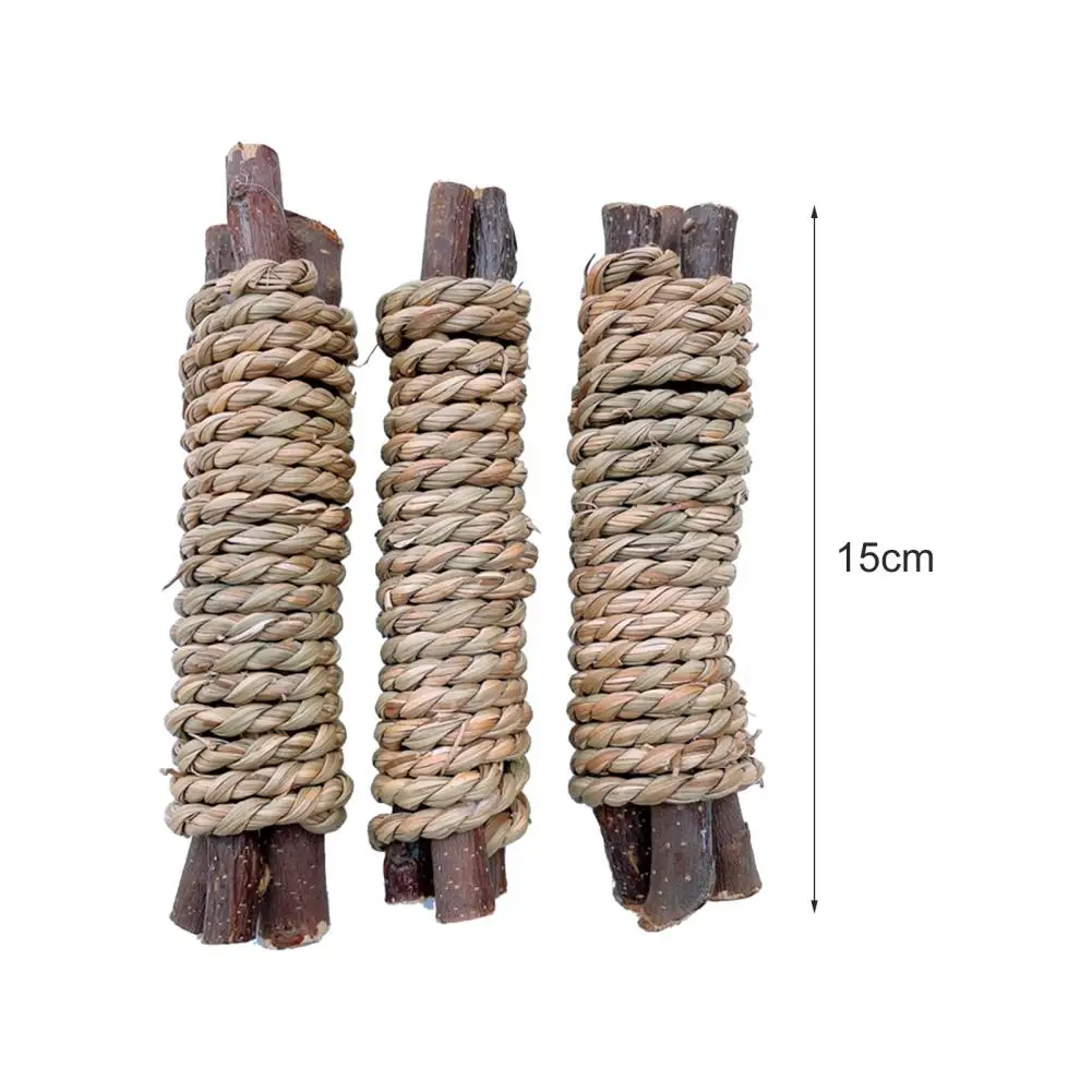 

3Pcs Durable Puzzle Molar Toys Exquisite Bite Resistant Woven Hamster Molar Stick Toy for Pet Play Supplies Accessories
