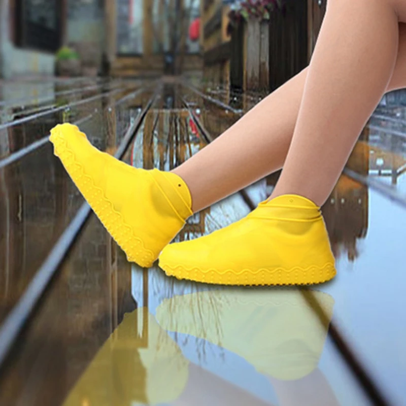 Силиконовые уличные Нескользящие водонепроницаемые бахилы портативные