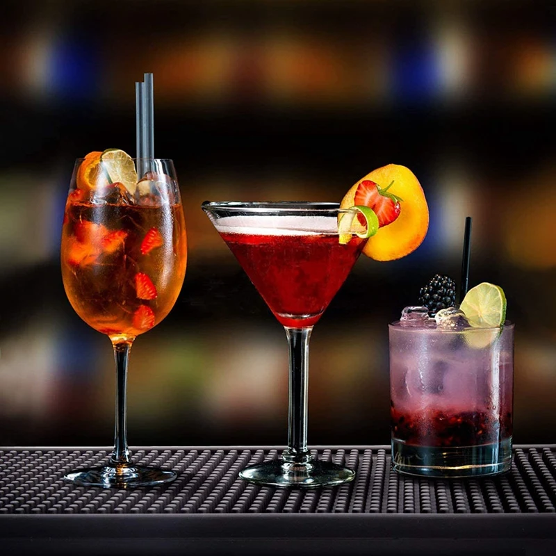 

Promotion! Bar Mat 12Inch x 6Inch Black Bar Service Spill Mats (2 Pack) Bar Service,Coffee Bar,or Countertop Spill Mats