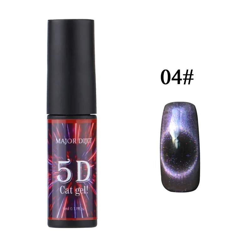4 5D Cat Eye Nail Gel 5ml Magnetic 12Color Soak Off UV Gel Lacquers Starry Sky Jade Effect Varnish Nail Art Decor - Цвет: 4