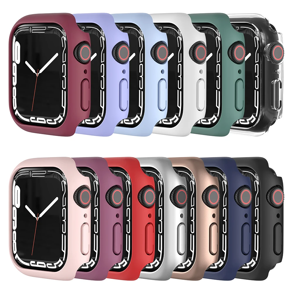 Case for Apple Watch 7 45mm 41mm PC Hard Cover 38/40mm 42mm 44mm Bumper Protector Case for iWatch 6 5 4 3 Smartwatch Accessories