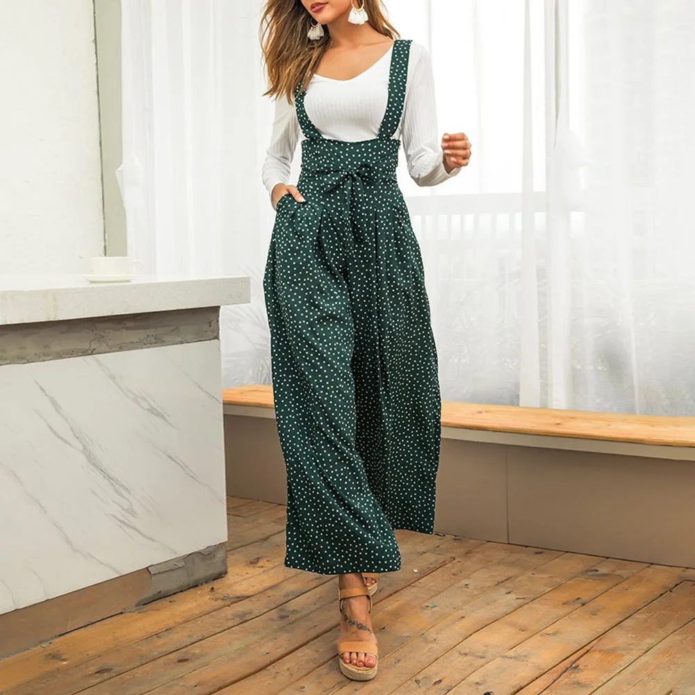 2020 летние брюки на подтяжках комбинезон с широкими штанинами высокая талия