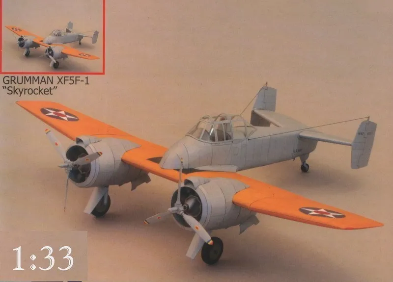 

1:33 World War II American Grumman XF5F-1 Fighter Paper Model DIY Handmade Military 3D Paper Model Children Adult Education Toys