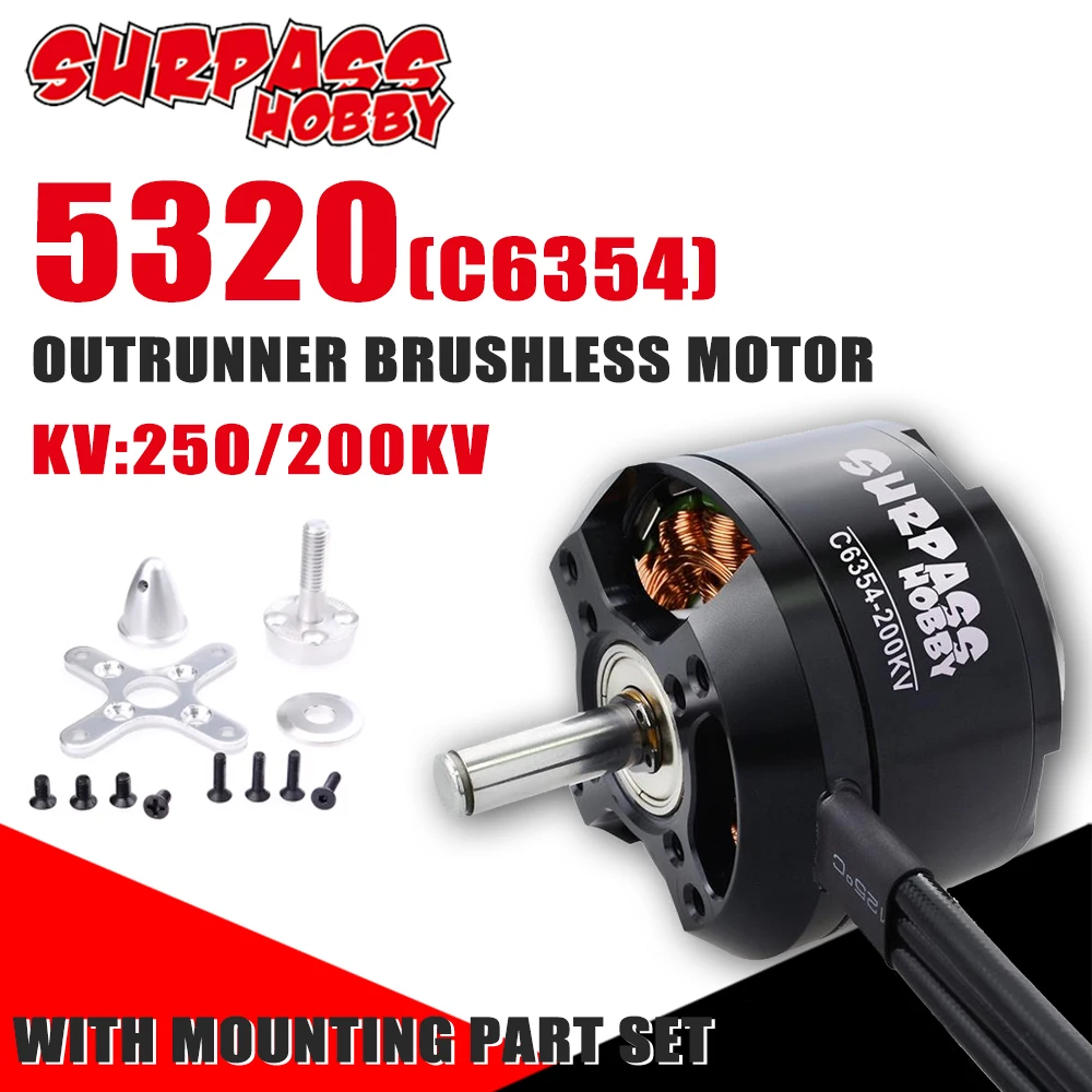 SURPASS HOBBY 5320 бесщеточный мотор C6354 200KV 250KV для игрушка самолет rc Airpalne самолета