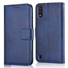 Чехол-книжка для Samsung Galaxy A01, кожаный, с отделениями для карт, цвета в ассортименте