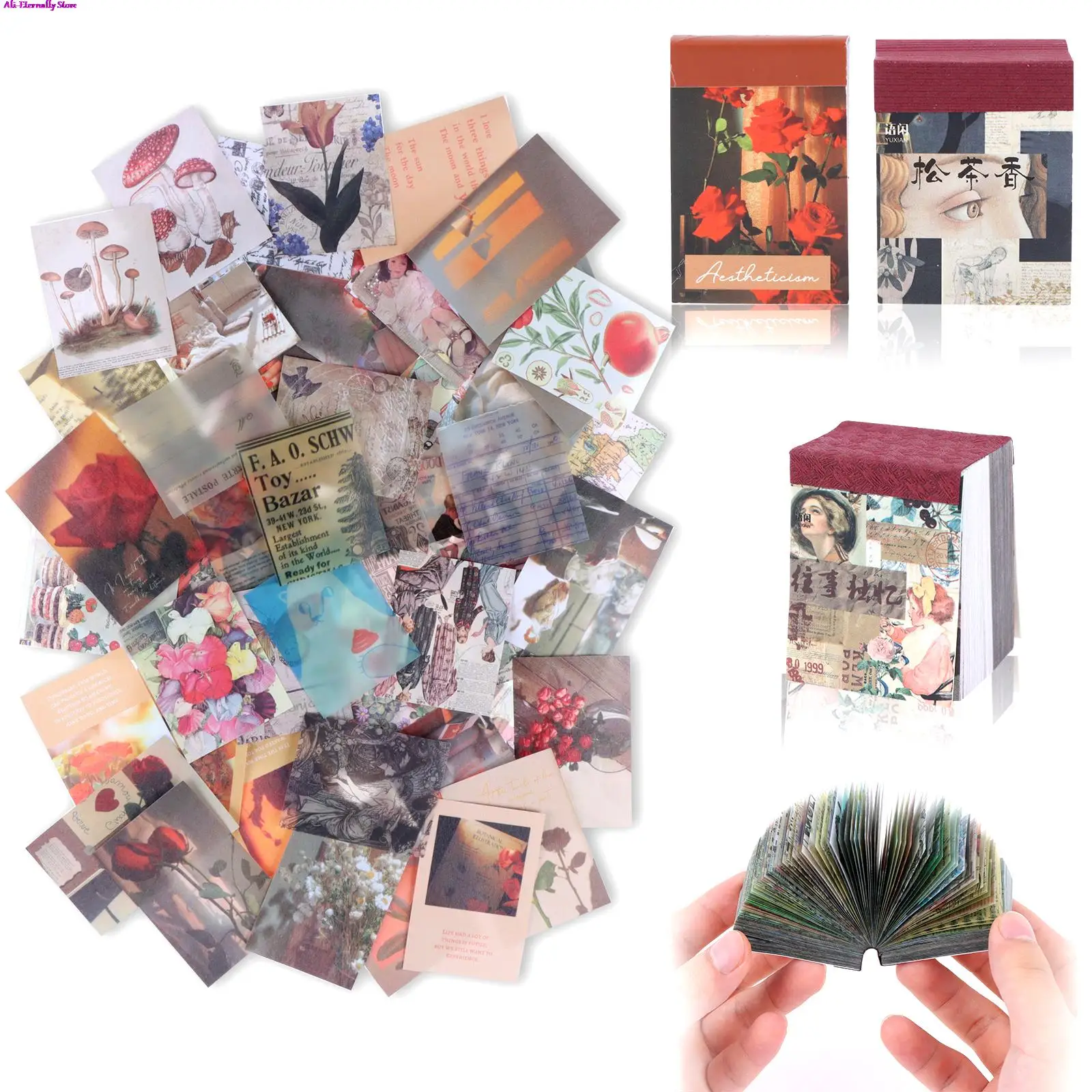 

816 Pieces Vintage Scrapbook Stickers Set Literary Style Art Craft DIY Decoration