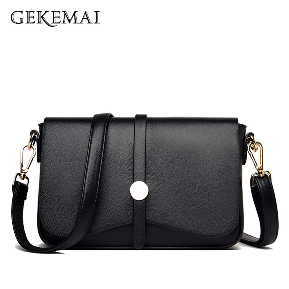 

High Quality Leather Women's Messenger Bags Fashion Designer Ladies Shoulder Bag Solid Color Multifunctional Wallet Phone Bags