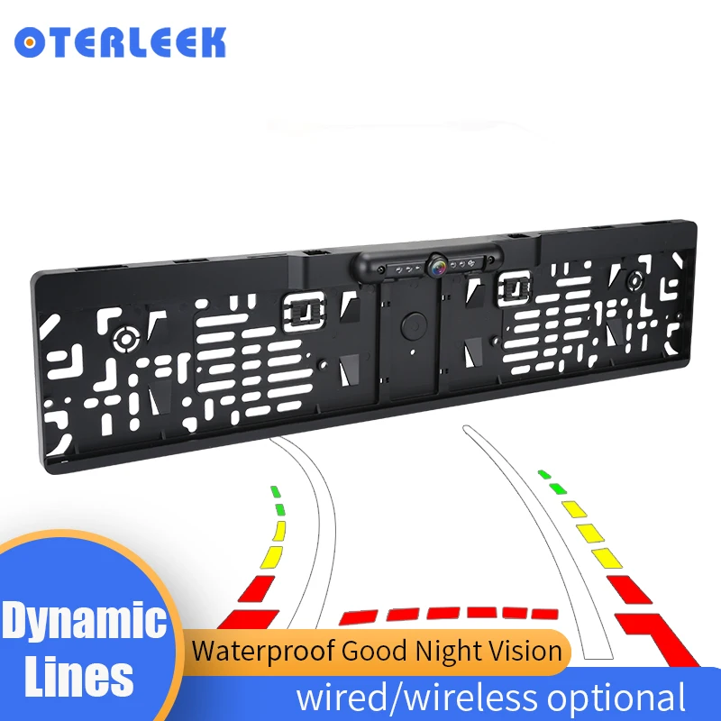 $138.64 New Arrival!Dynamic Trajectory European License Plate Frame Rear View Camera System With Night Vision IR Lights