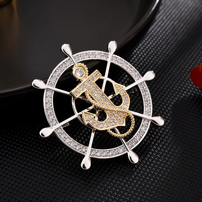 Мужская/Женская Брошь из нержавеющей стали с цирконом|Броши| |