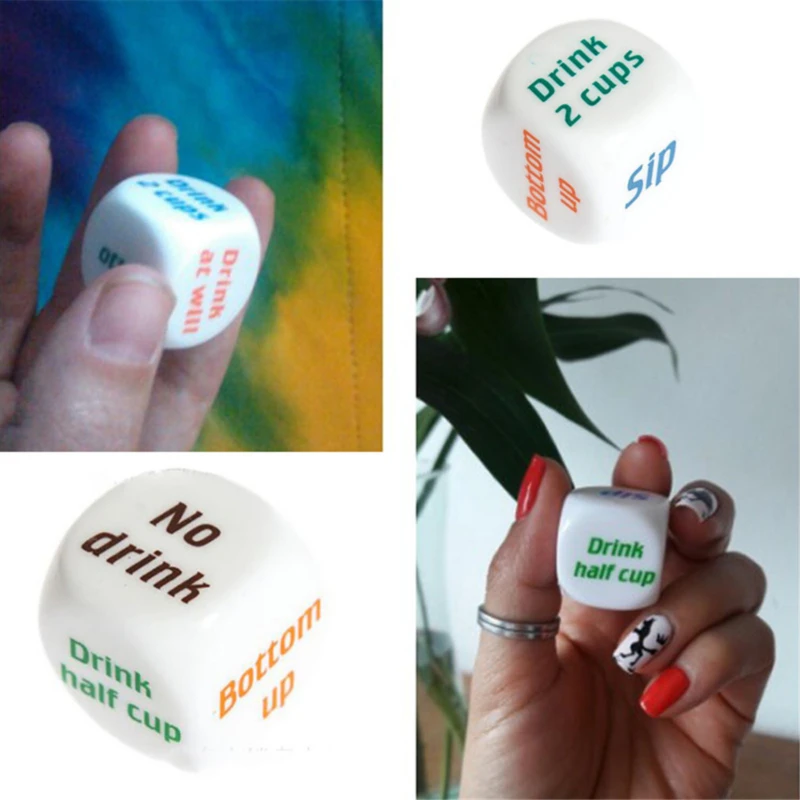 

6 Sides Dices Creative Letters Printing English Classic Drinking Toy Outdoor Color Wine Dice Durable Funny Table Game Toys