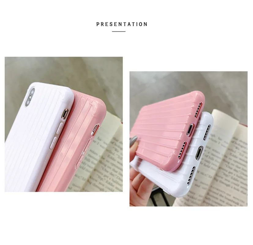 Чехол funda для iphone 11 pro max чехол чемодана мягкий силиконовый роскошный 6 6s 7 8 plus X XS MAX