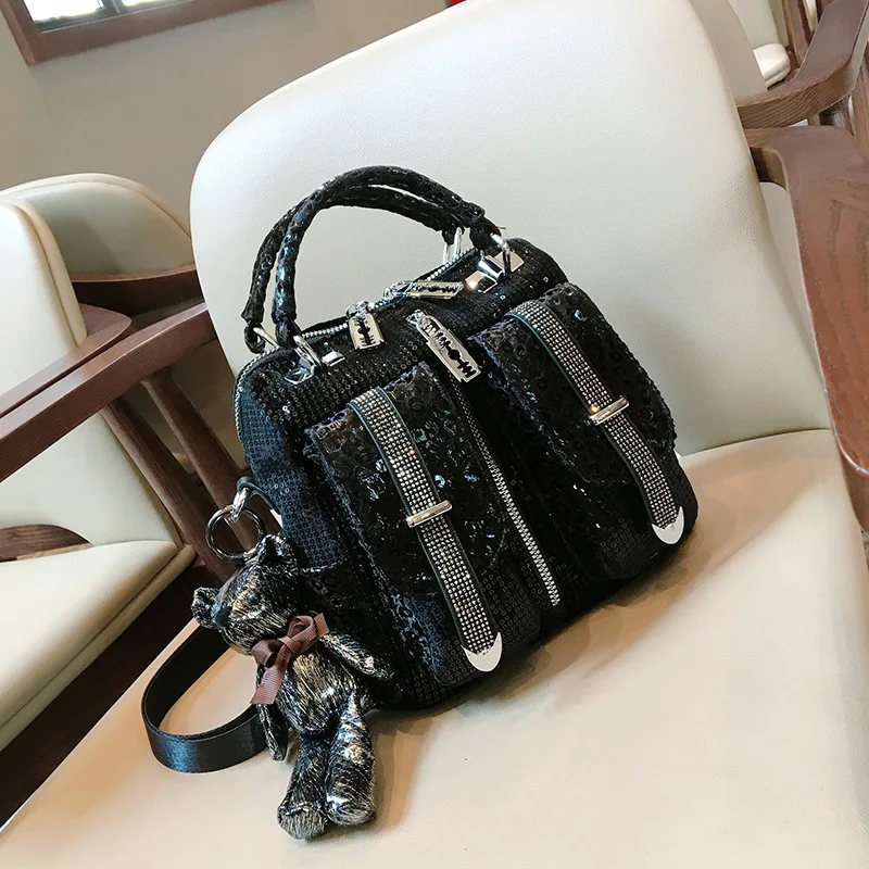 

2020 New Arrival Multifunction Mini Diamonds Backpack for Women Small Luxury High Designer Soft PU Leather Crossbody Bags