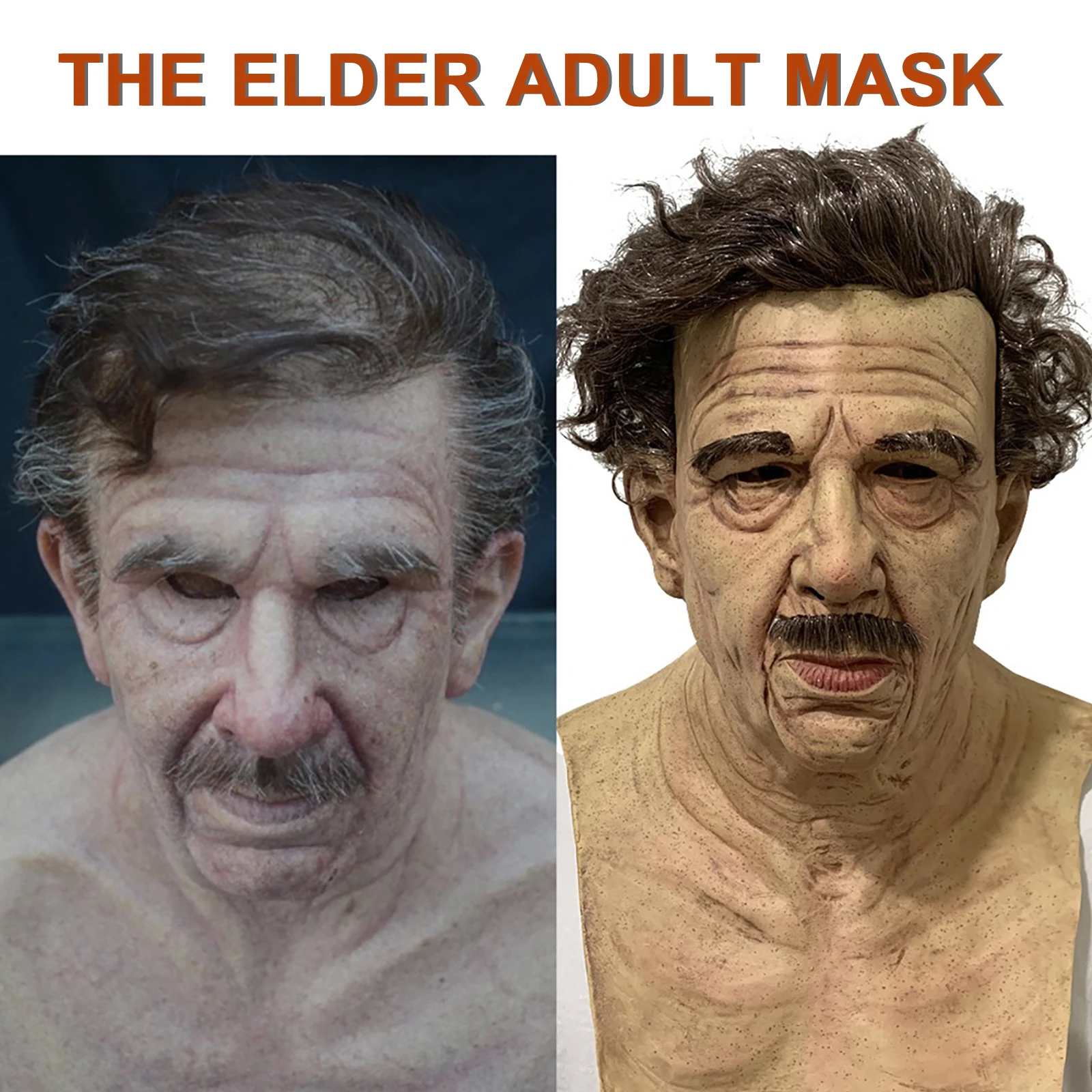 Halloween Headgear for Party Roleplay Cosplay Costume Props Realistic Scary Face Mask Decor | Дом и сад
